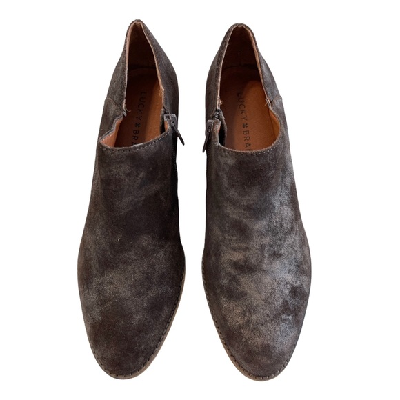 Lucky Brand Ferryn Suede Metallic Ankle Bootie Women’s Size 8M - Picture 9 of 12